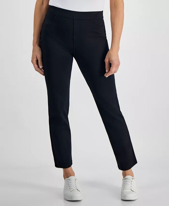 

Прямые брюки Ponte без застежки со средней посадкой Style & Co, черный