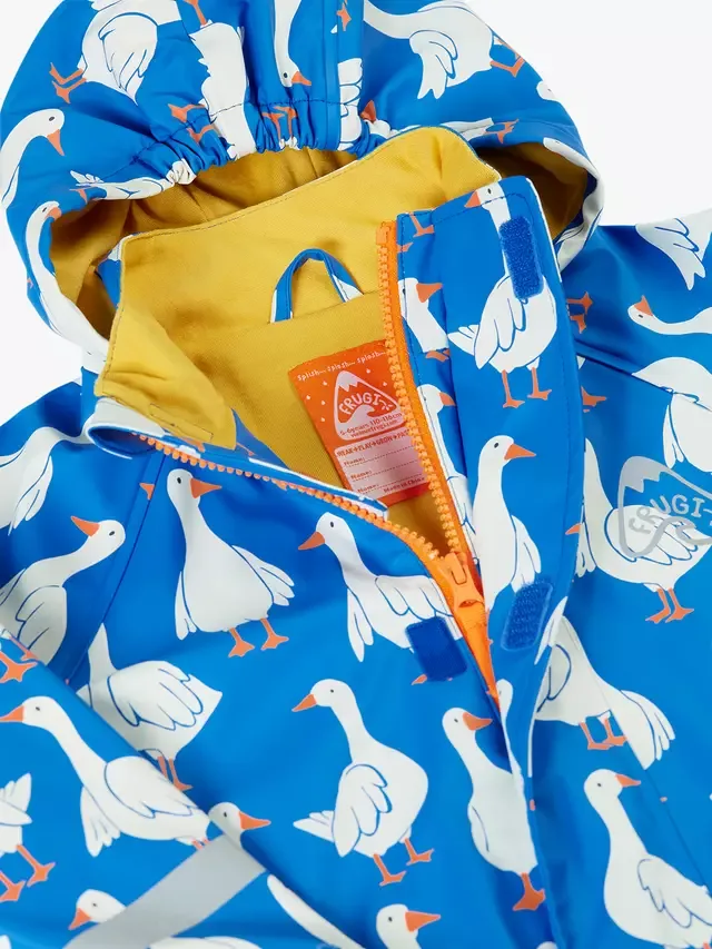 Детский дождевик с принтом Puddle Buster, кобальтово-разноцветный Frugi — фото 4