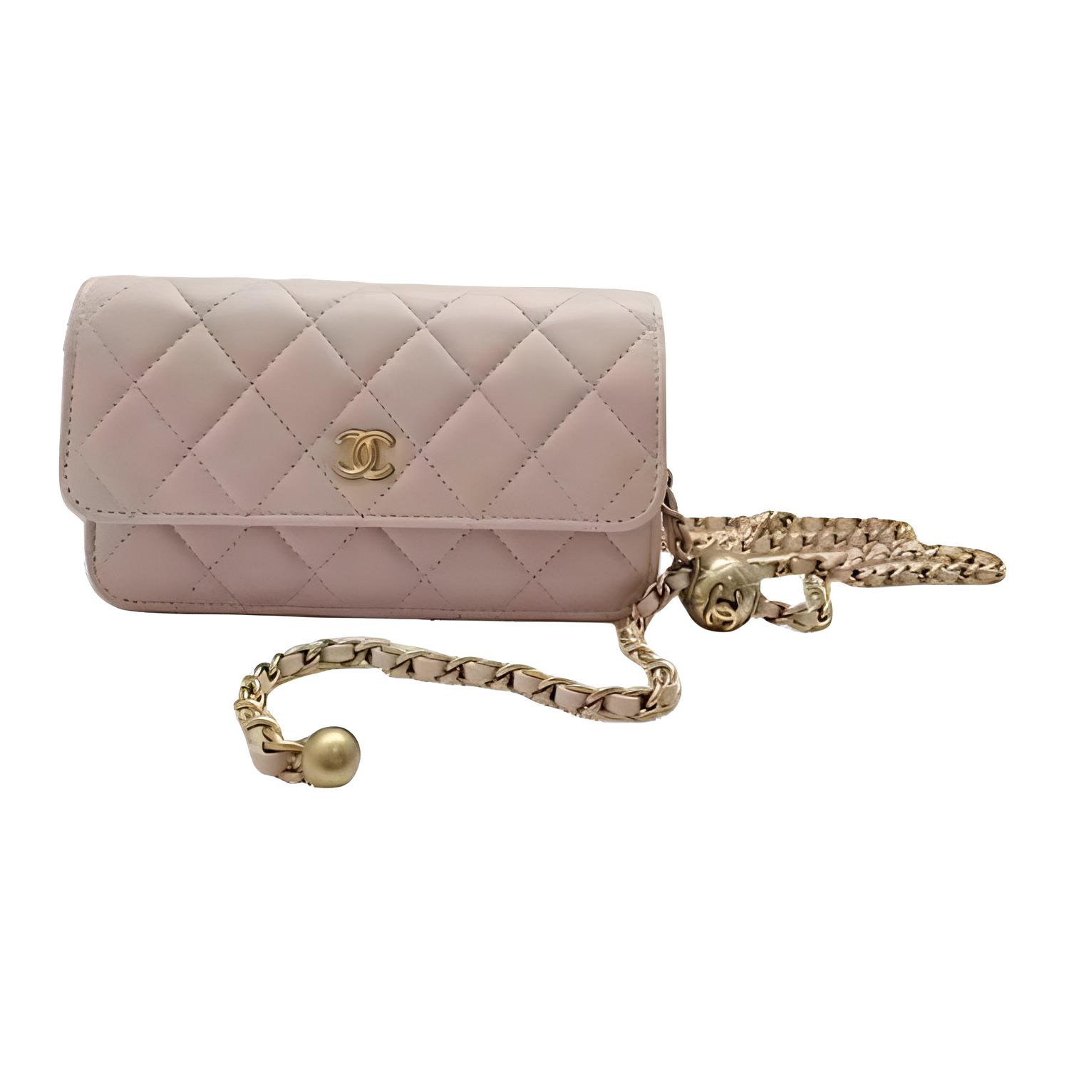 

CHANEL Кожаная сумка через плечо женская розовая