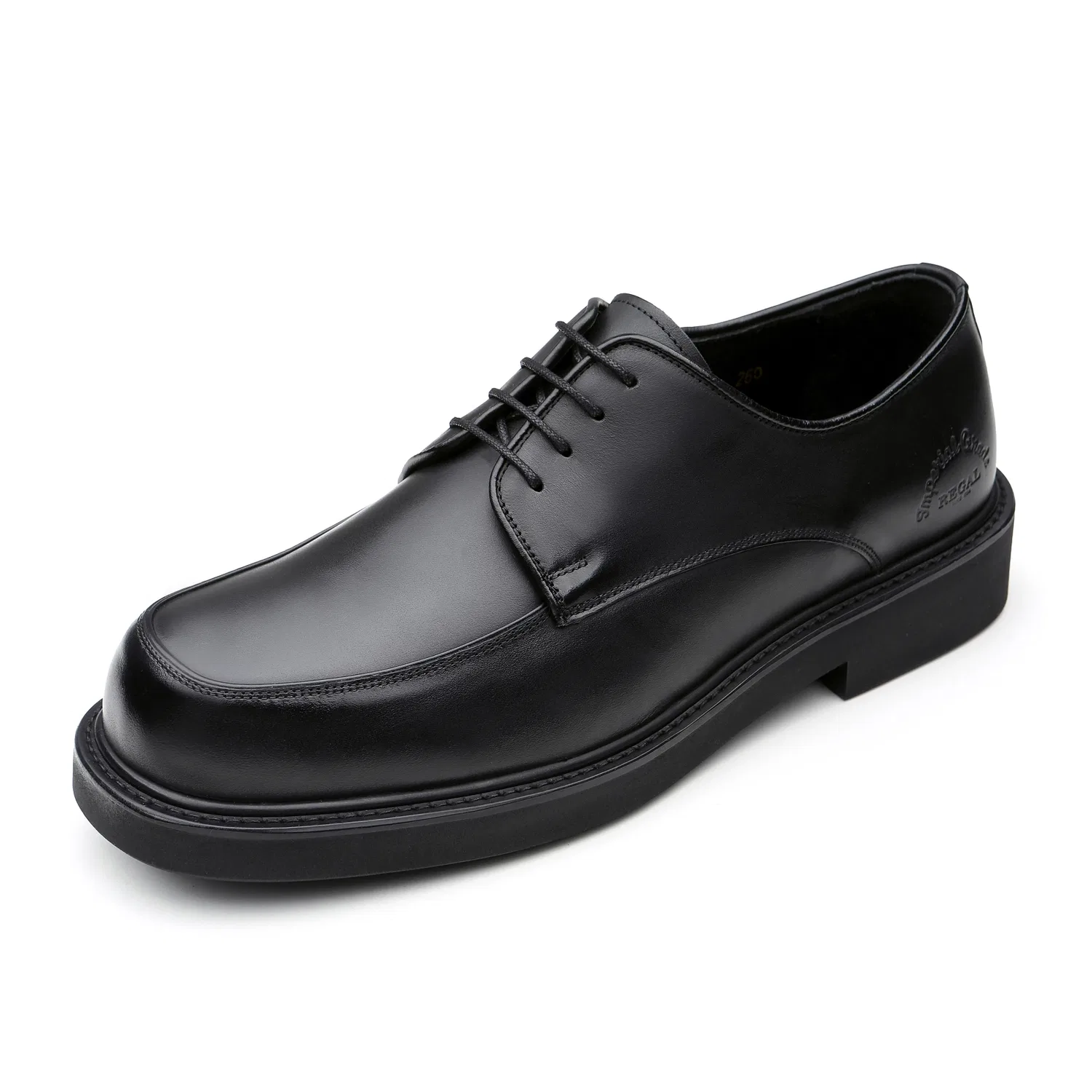 Мужские чёрные дерби Kumkang Regal Square Toe U-Tip Dress — фото 2