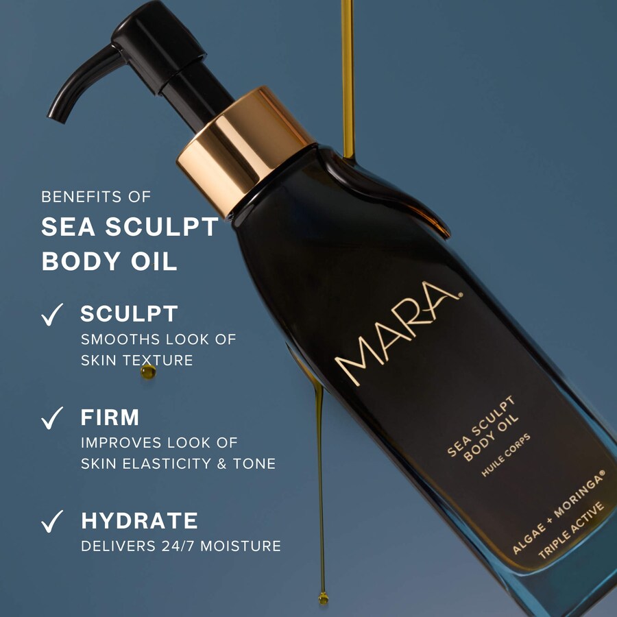 Масло для тела Sea Sculpt для повышения упругости и борьбы с целлюлитом с водорослями и морингой. MARA, 4.06 oz /120 ml — фото 2