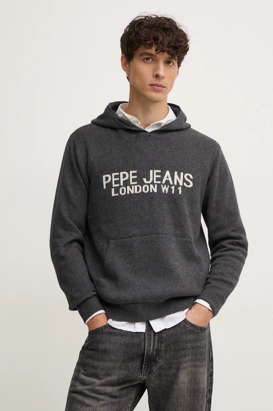 

Свитер с добавлением шерсти CARSON Pepe Jeans, серый