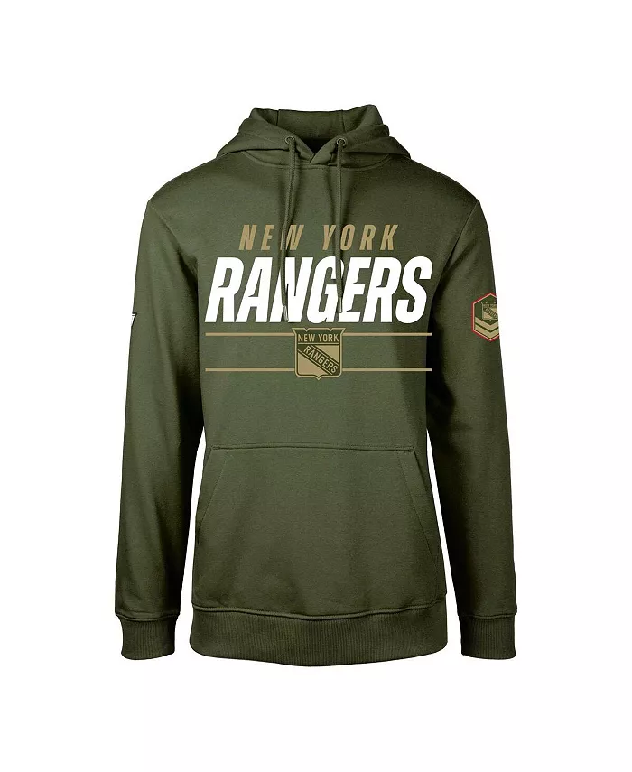 

Мужская оливковая толстовка с капюшоном New York Rangers Podium Fleece Pullover Hoodie LevelWear