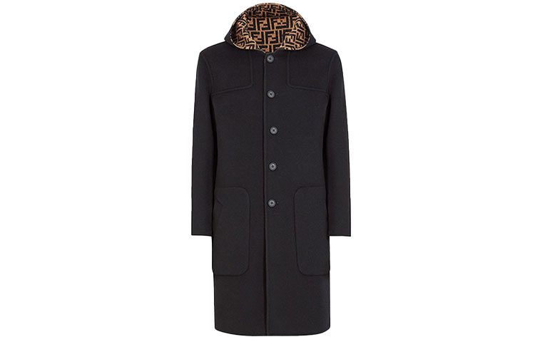 

FENDI Куртка мужская черная с капюшоном Moderate