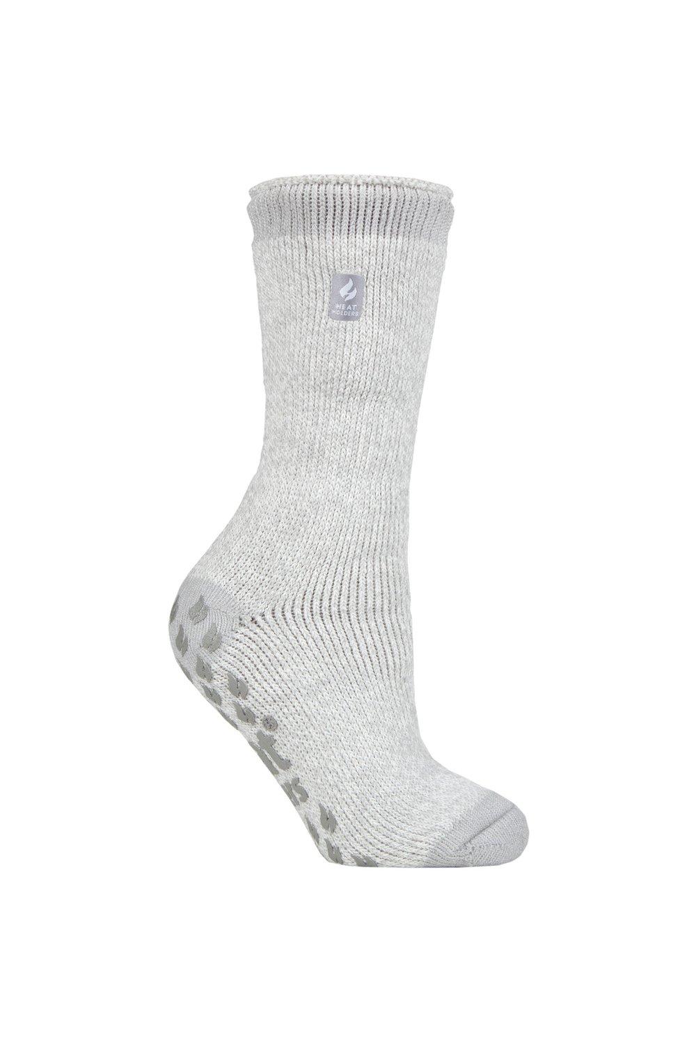 

1 пара однотонных носков-тапочек с рисунком 2.3 TOG SOCKSHOP Heat Holders, серебро