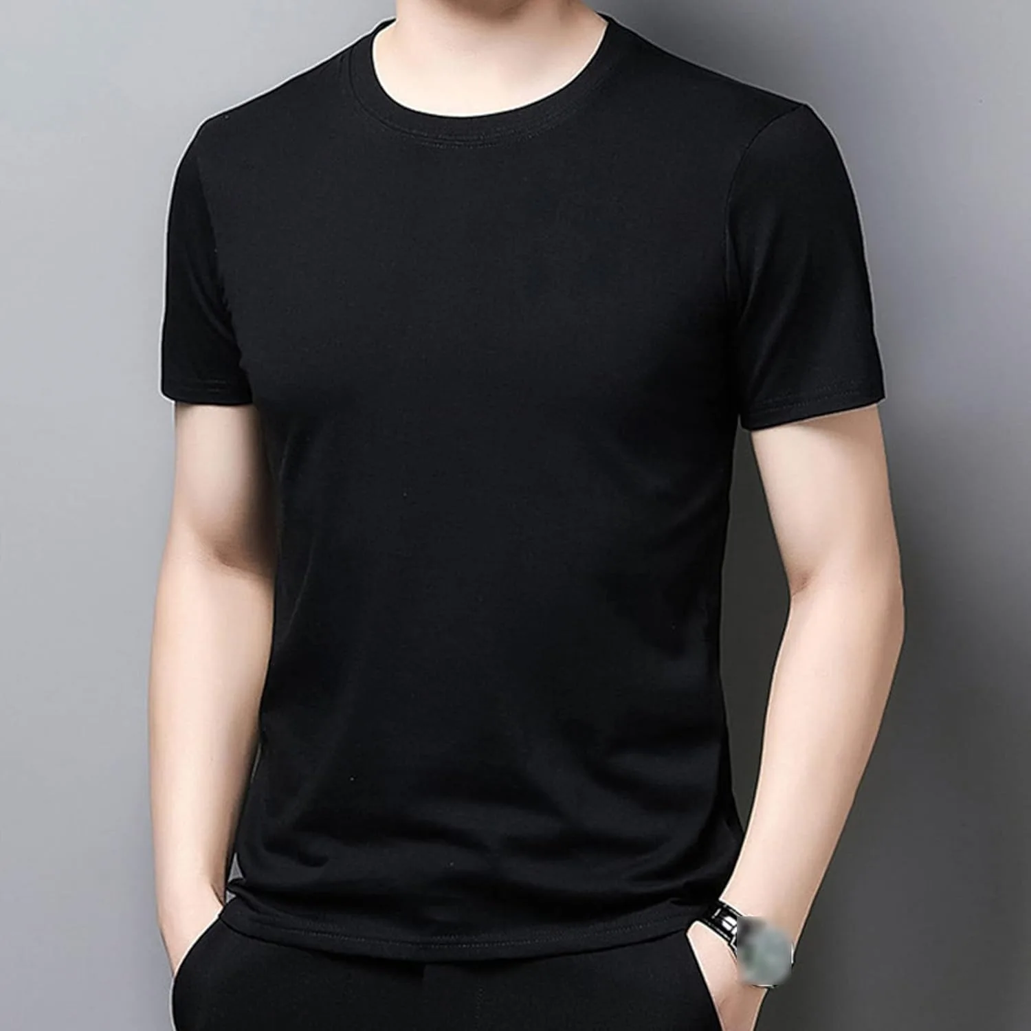 Мужская футболка Henley Slim Fit с коротким рукавом — фото 4