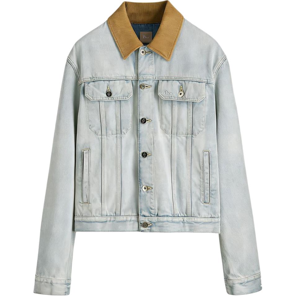 

DIOR Джинсовая куртка мужская Blue Lapel с умеренным пэчворком