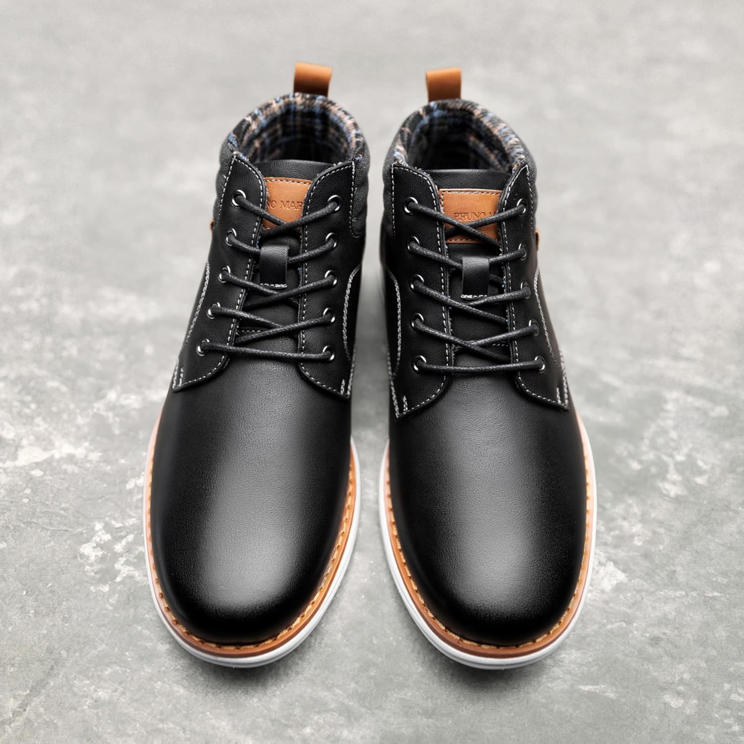 Мужские полуботинки Bruno Marc Mid Top Chukka со шнуровкой, черный — фото 2