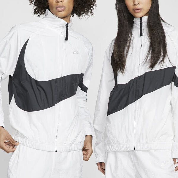 Куртка Nike Swoosh Large LOGO Woven Windproof Stand Collar Casual Sports Jacket Asia Edition White, белый — фото 4