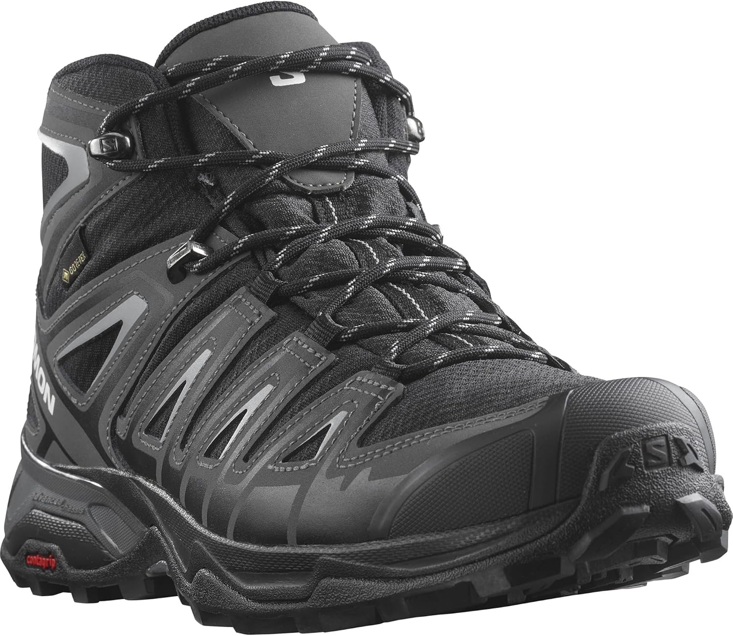 SALOMON женские треккинговые ботинки X Ultra Pioneer Mid Gore-tex, Peat Quiet Shade Biking Red — фото 4
