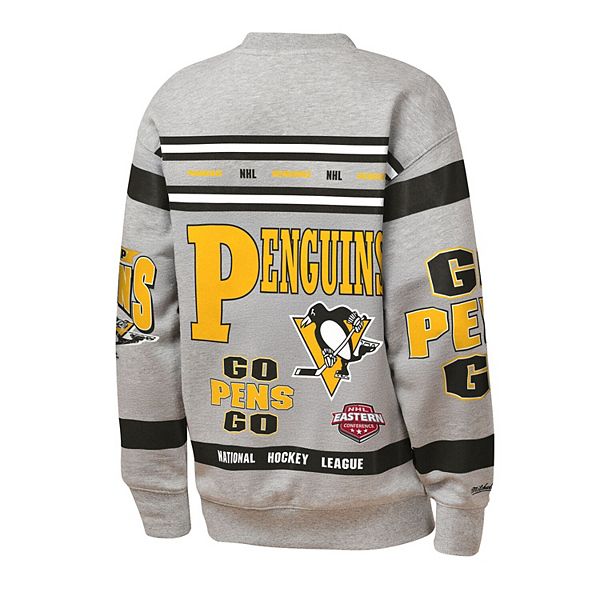 Флисовая толстовка с принтом Pittsburgh Penguins в сером цвете Mitchell & Ness — фото 4