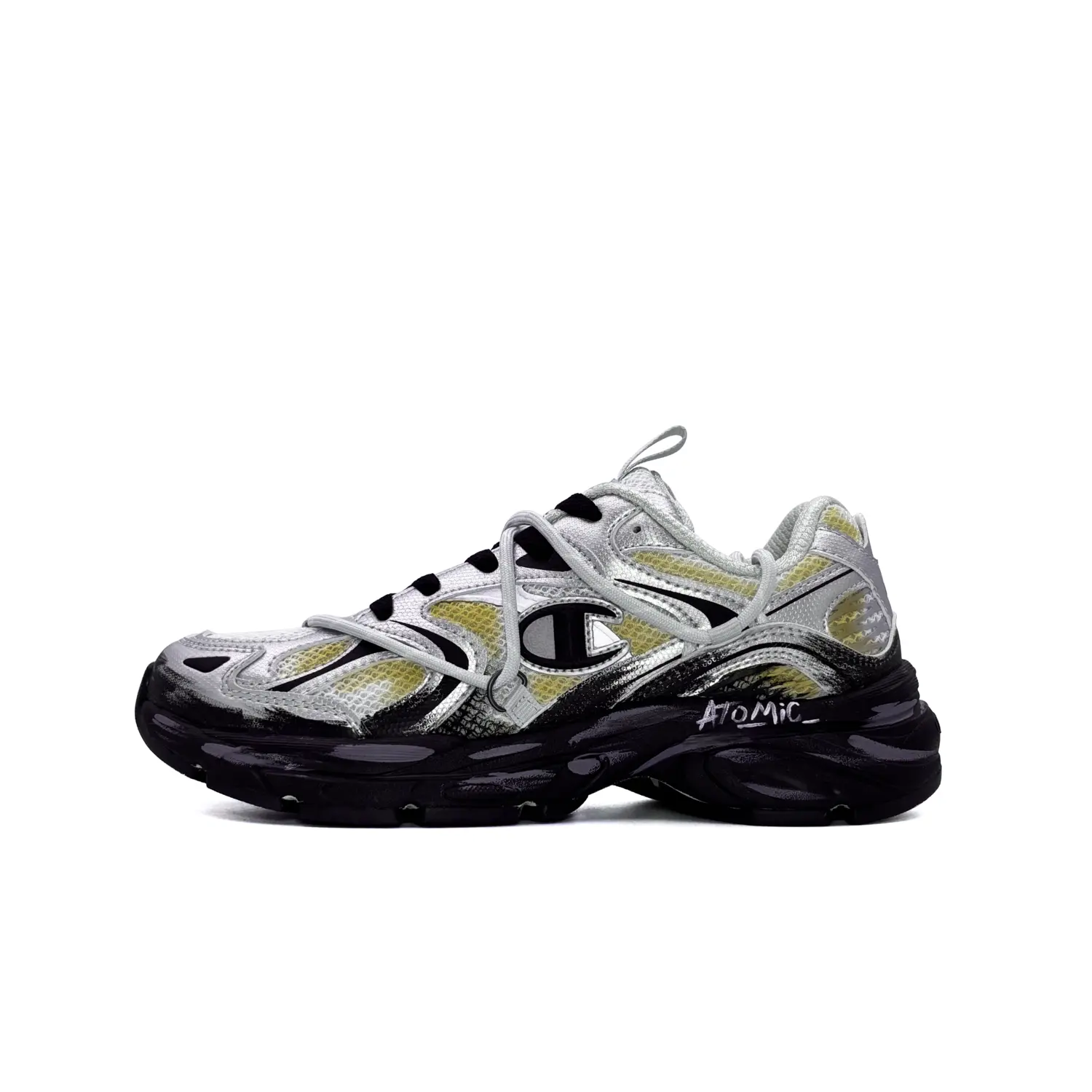 

Champion Амортизирующие устойчивые к истиранию дышащие кроссовки low top unisex black yellow silver