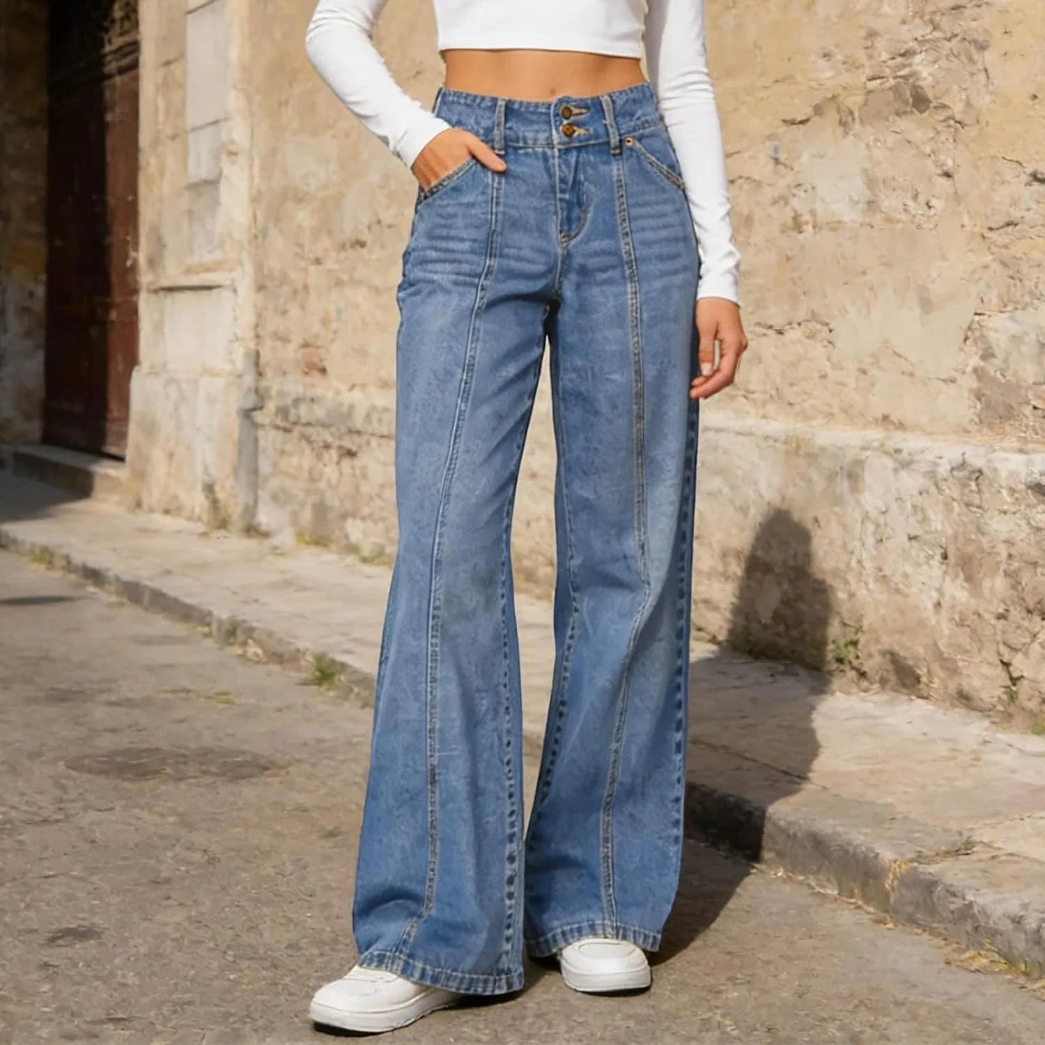Джинсы свободные, Barrel Jeans, Navy — фото 2