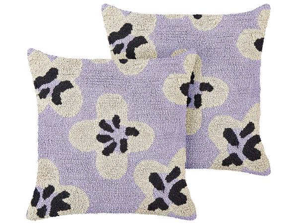 

Подушка Beliani 2 шт SOAPWORT, 45x45x10 см цвет multicolor/violett