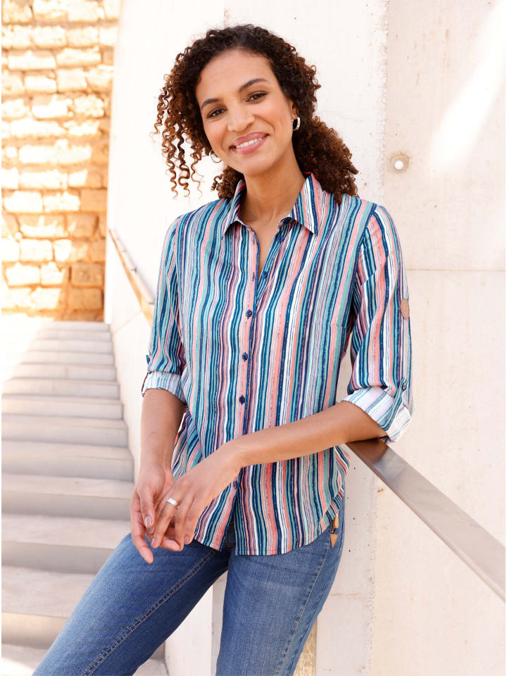 

Полосатая блузка в темно-синюю и палисандровую полоску WITT WEIDEN