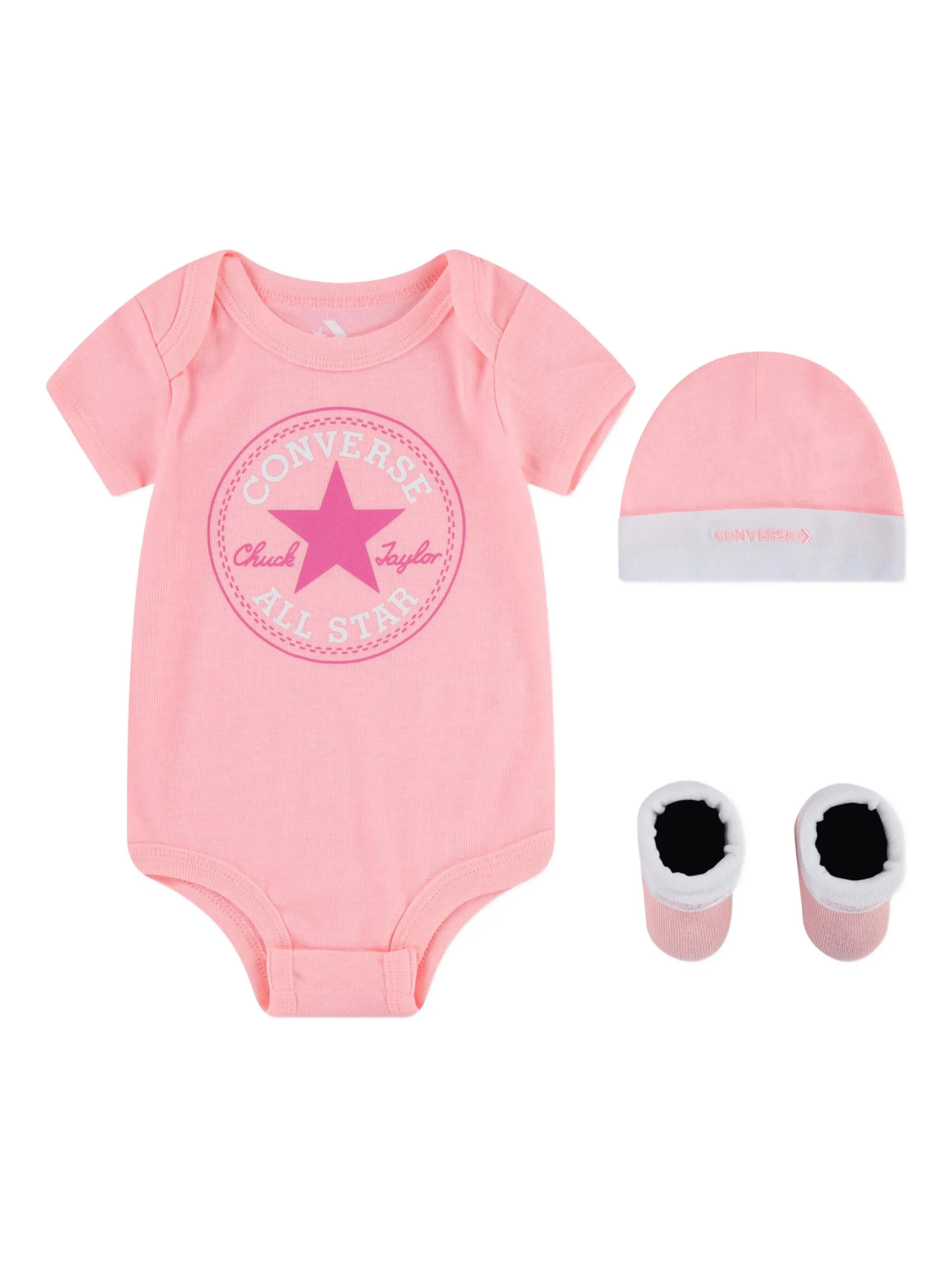 

Комплект для новорожденного с нашивкой Chuck Taylor Converse Kids, розовый