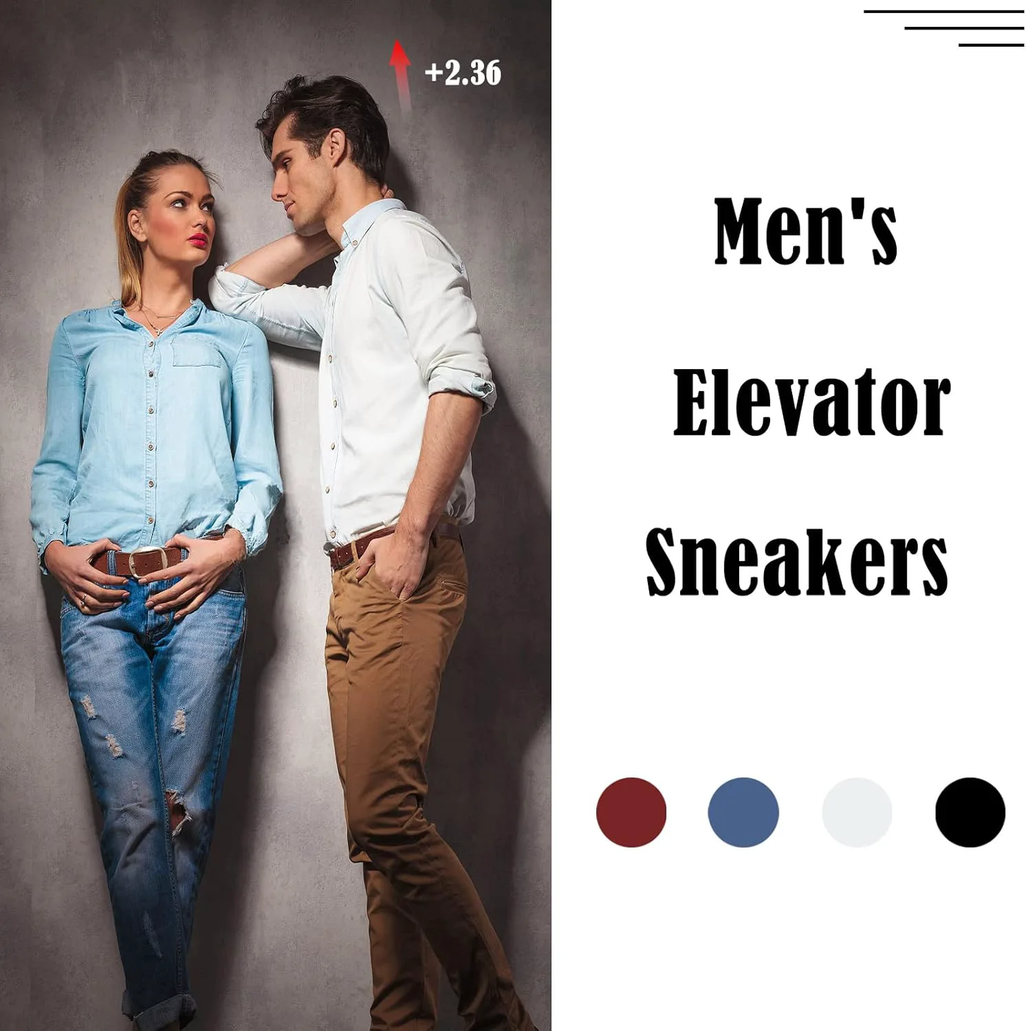 

Кроссовки CERYTHRINA Men Elevator, спортивная обувь с невидимым увеличением роста на 6 см, шнуровка, модные кроссовки, черный