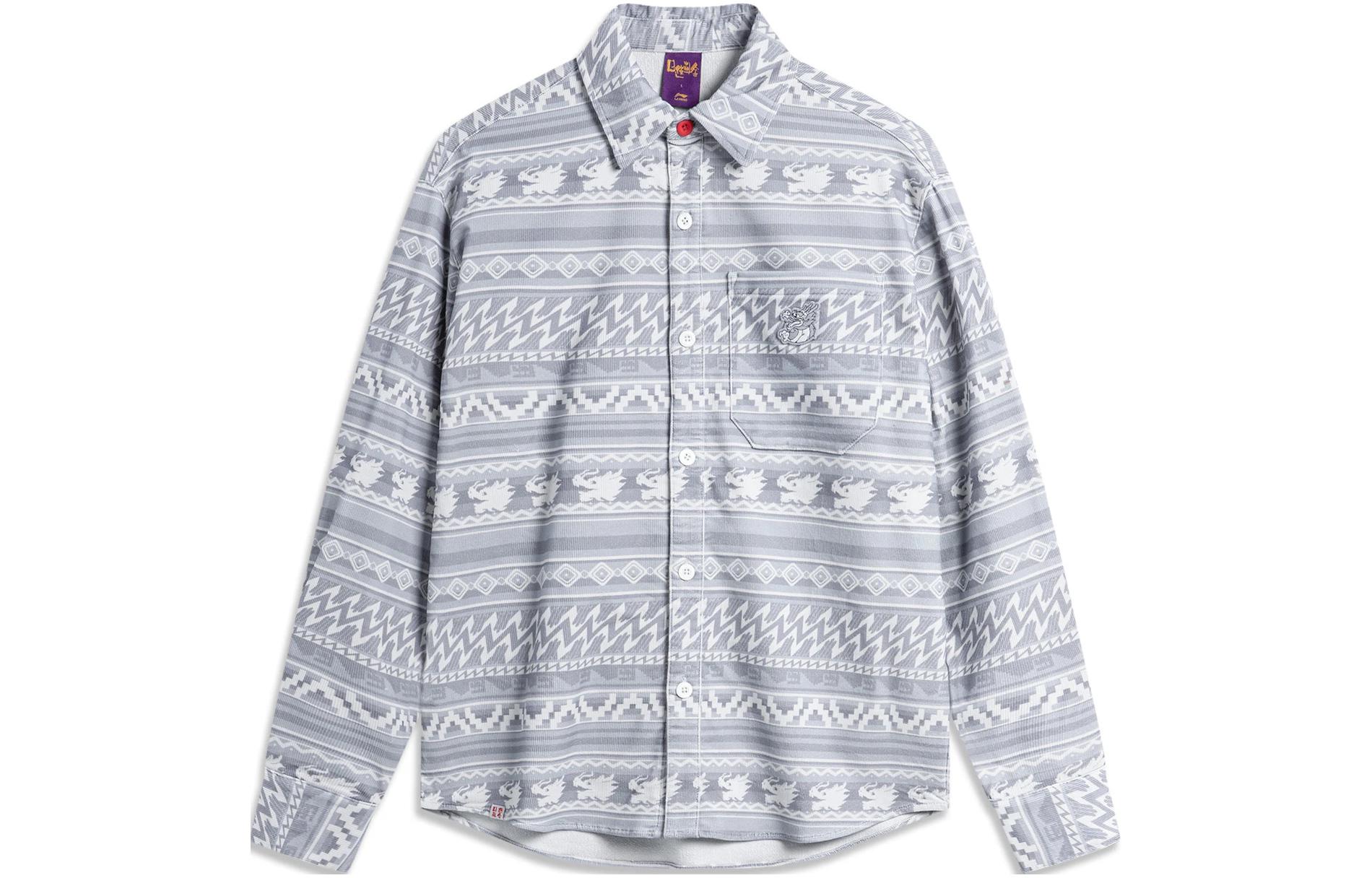 

Мужская рубашка LiNing Sports Life Collection, цвет Sichuan Stone Grey, сплошной принт