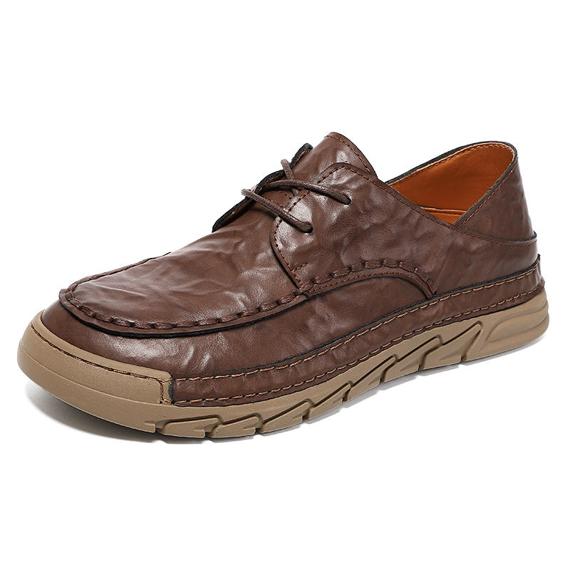 

Износостойкие и легкие низкие повседневные туфли для мужчин Green feet, Dark Brown