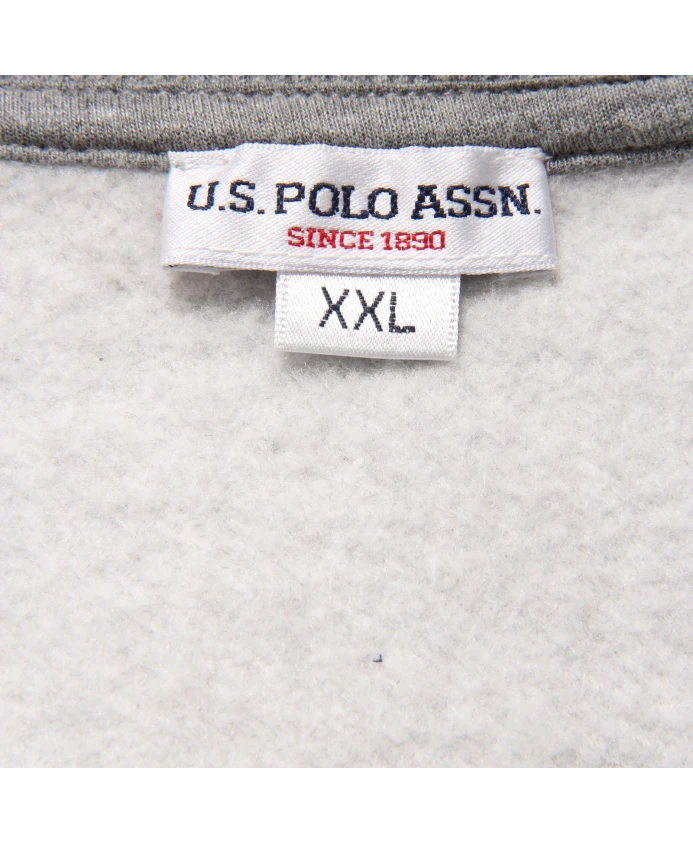 Серая хлопковая толстовка, модель 187 U.S. Polo Assn., серый — фото 2