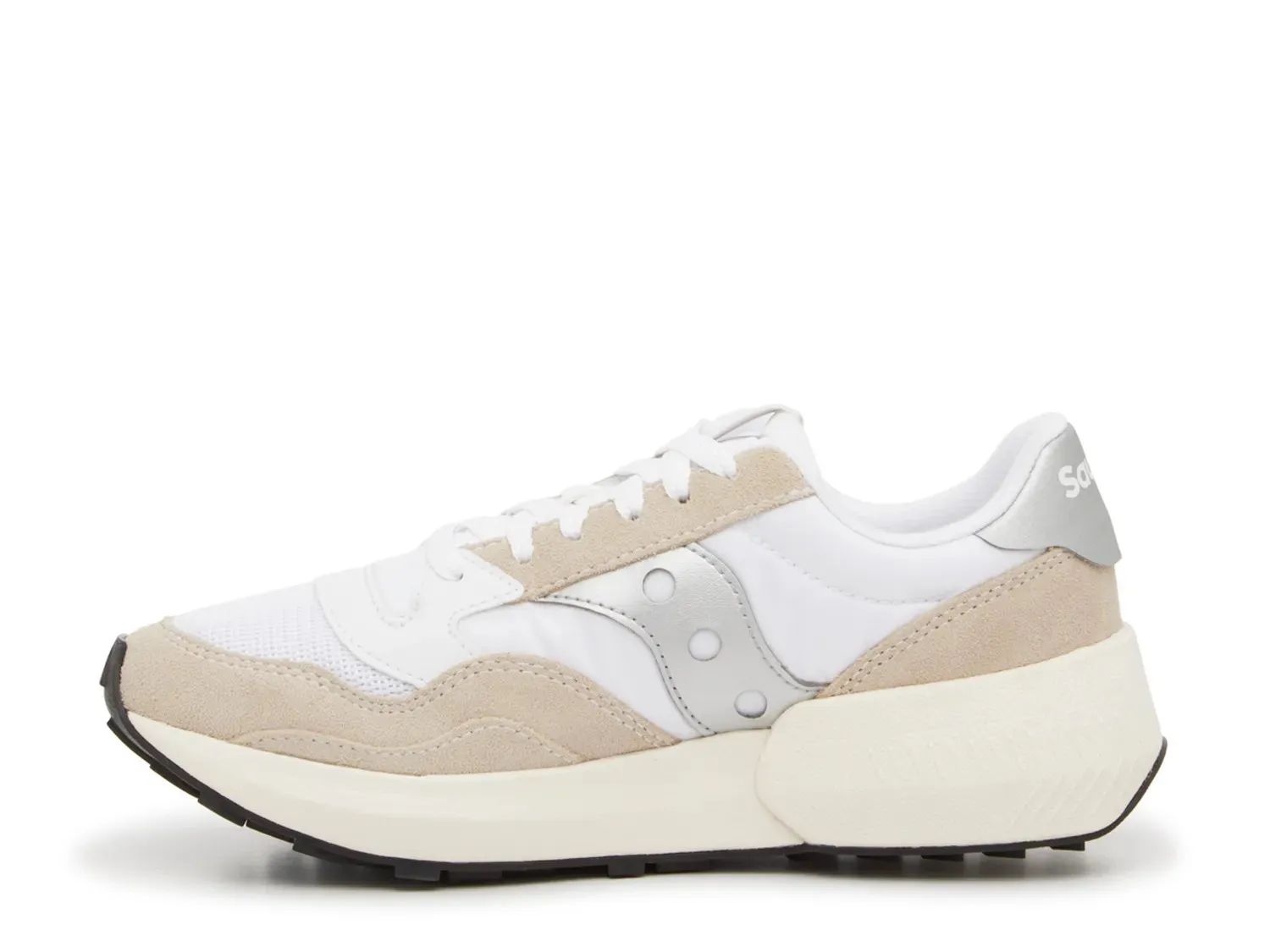 Кроссовки Saucony Jazz Nxt — женские, цвет белый/серебристый металлик/серо-коричневый — фото 3