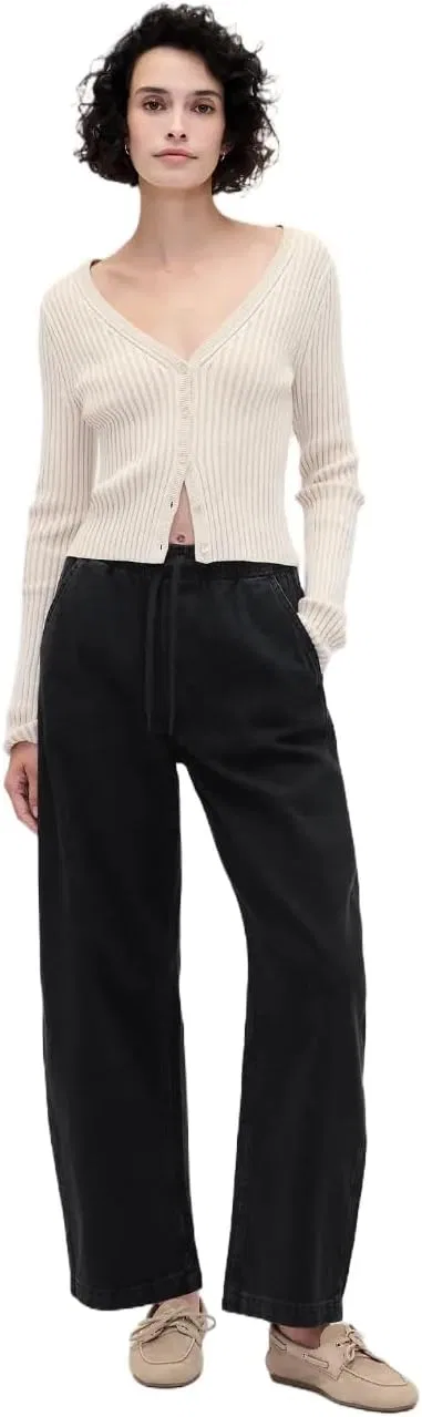 Джинсы Gap Women's Pull-on Barrel Denim, черный