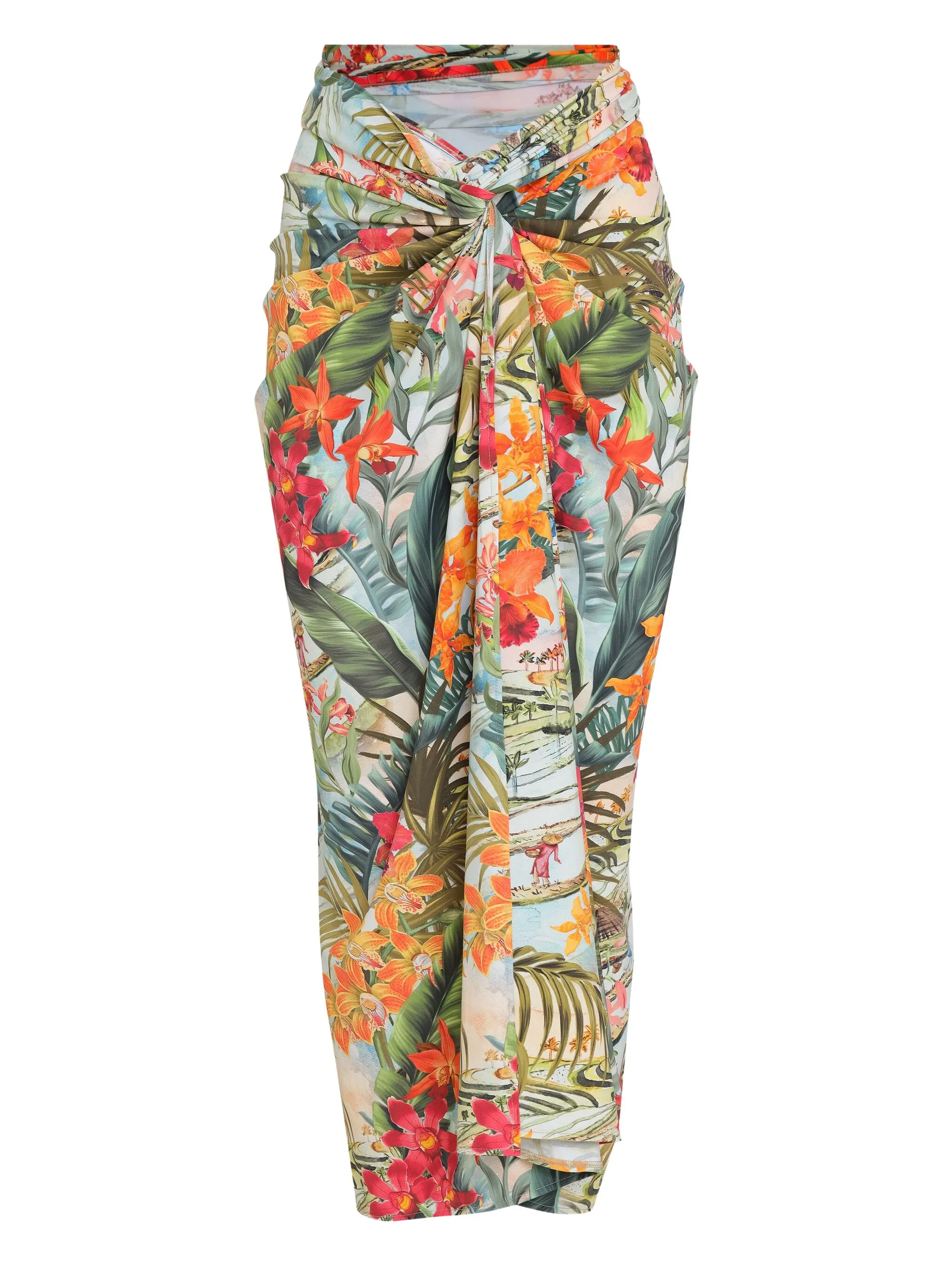 

Юбка с запахом и цветочным принтом Lygia & Nanny, зеленый