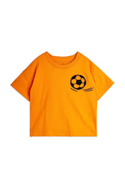 Футболка с вышивкой Football Mini Rodini, оранжевый