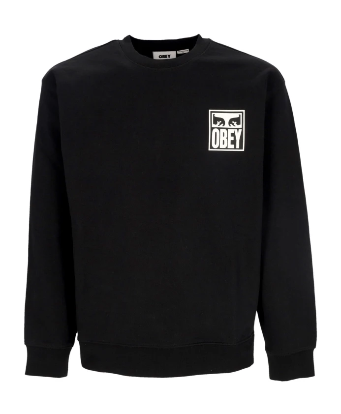 

Черная легкая толстовка с круглым вырезом и изображением глаза. Obey, черный