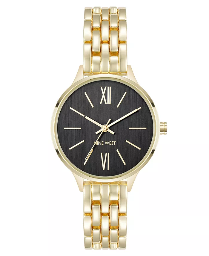 

Женские часы Quartz Essential черные с позолотой из металлического сплава, 34mm Anne Klein