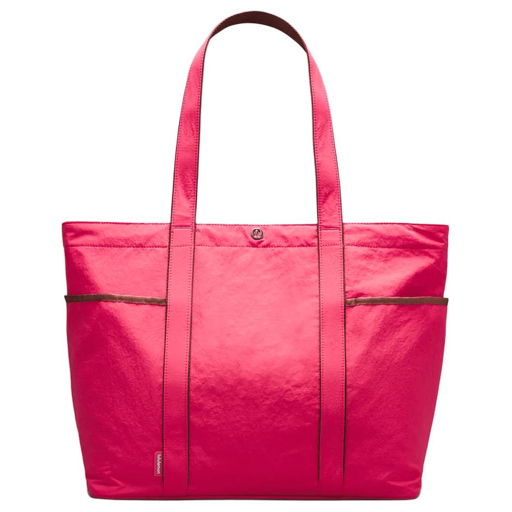 

Lululemon Полиэстер с нейлоном сумка тоут, шоппер, сумка через плечо, женская ручная кладь обычная глазурный розовый с бронза