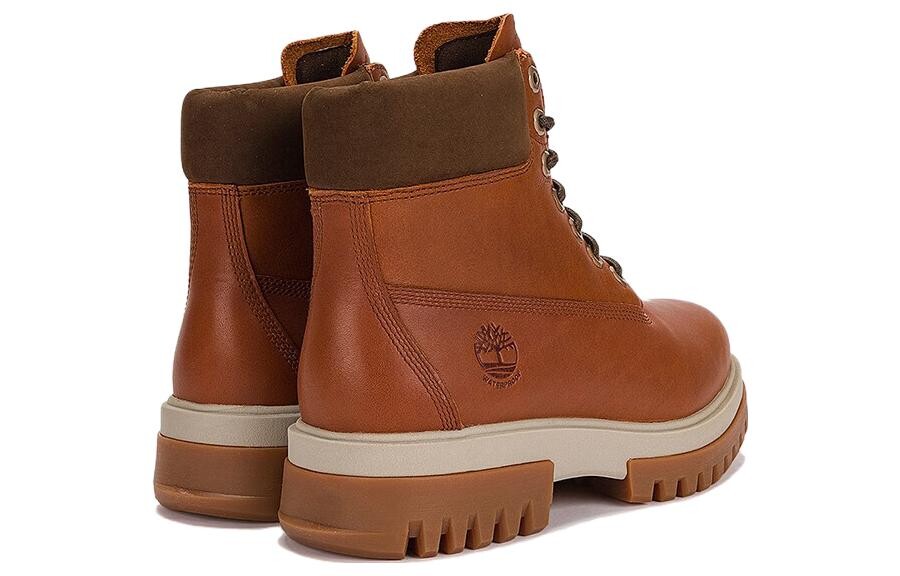 Мужские уличные ботинки Timberland высокие на толстой рифленой подошве, коричневый — фото 4