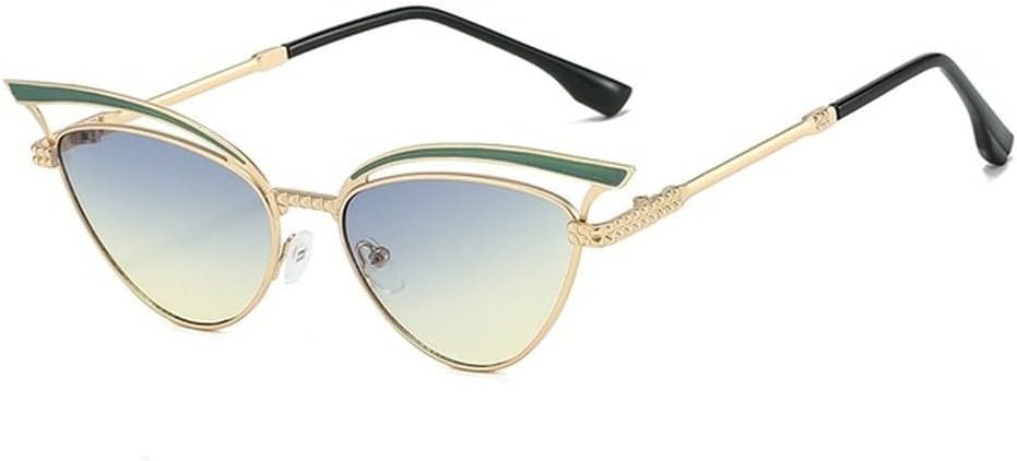 

Ретро-солнцезащитные очки «кошачий глаз» для женщин, металлическая оправа, сексуальные, модные, для активного отдыха, роскошные, маленькие, черные, SUN921 Generic, Green