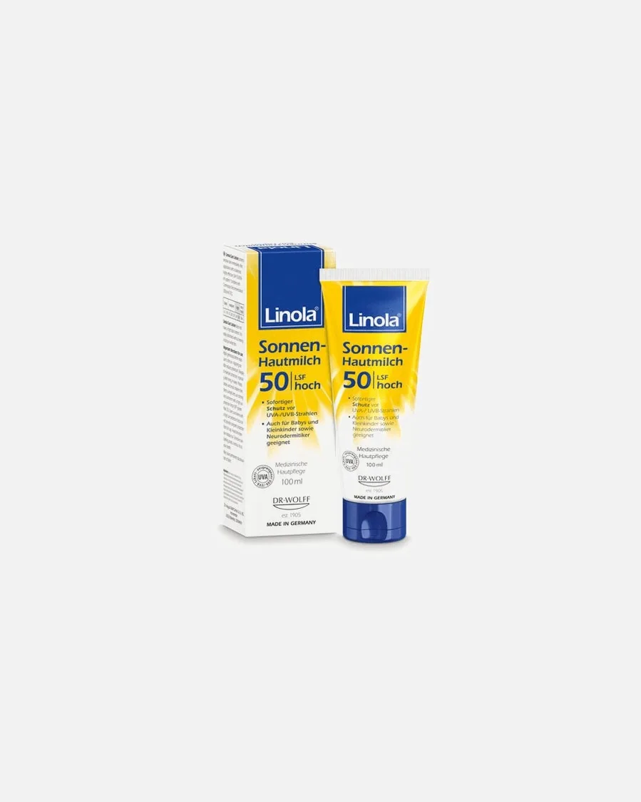 Солнцезащитный крем Linola, солнцезащитный лосьон SPF 50 Linola, 100 мл