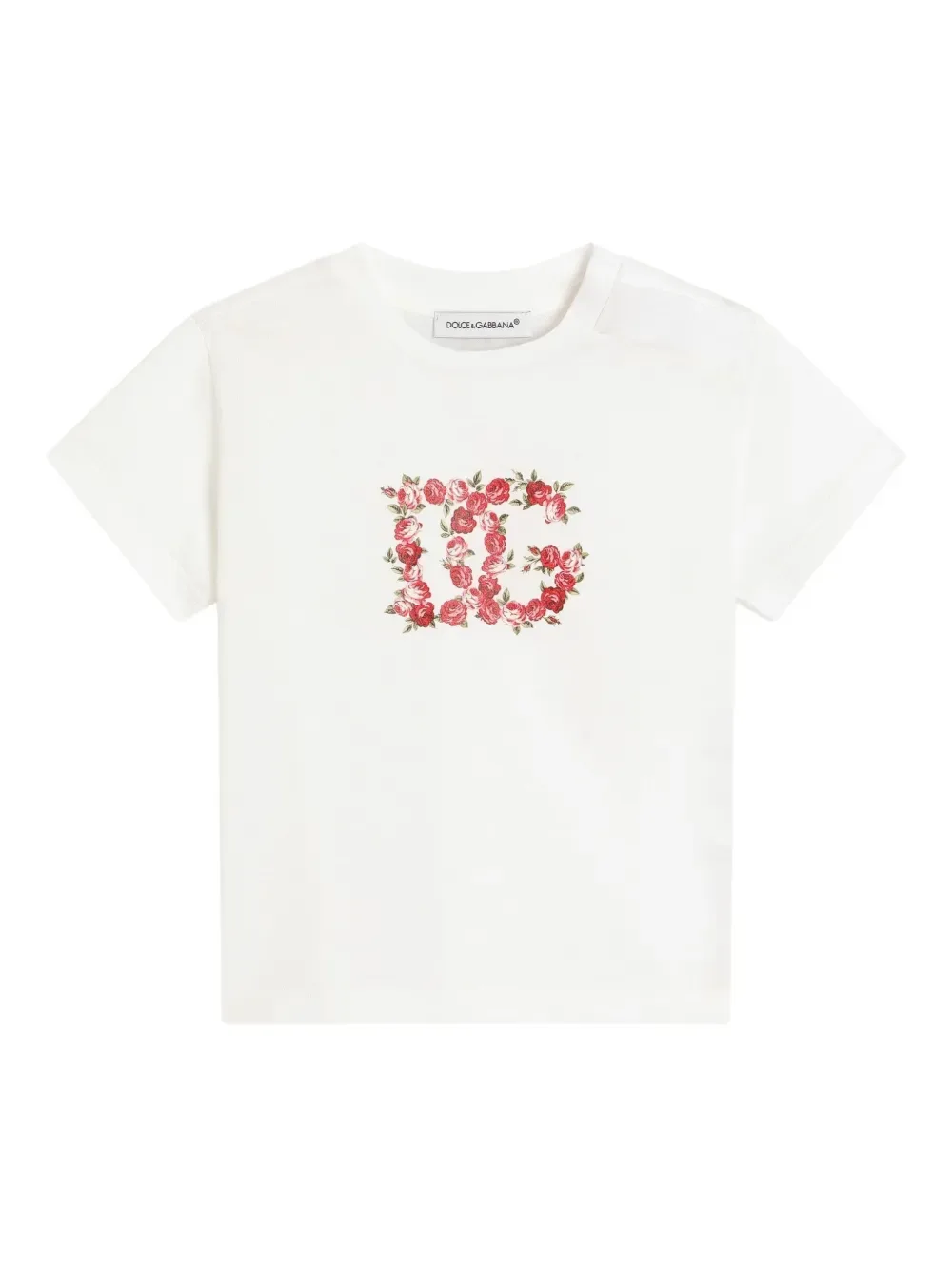 

Футболка с логотипом и цветочным принтом Dolce & Gabbana Kids, белый