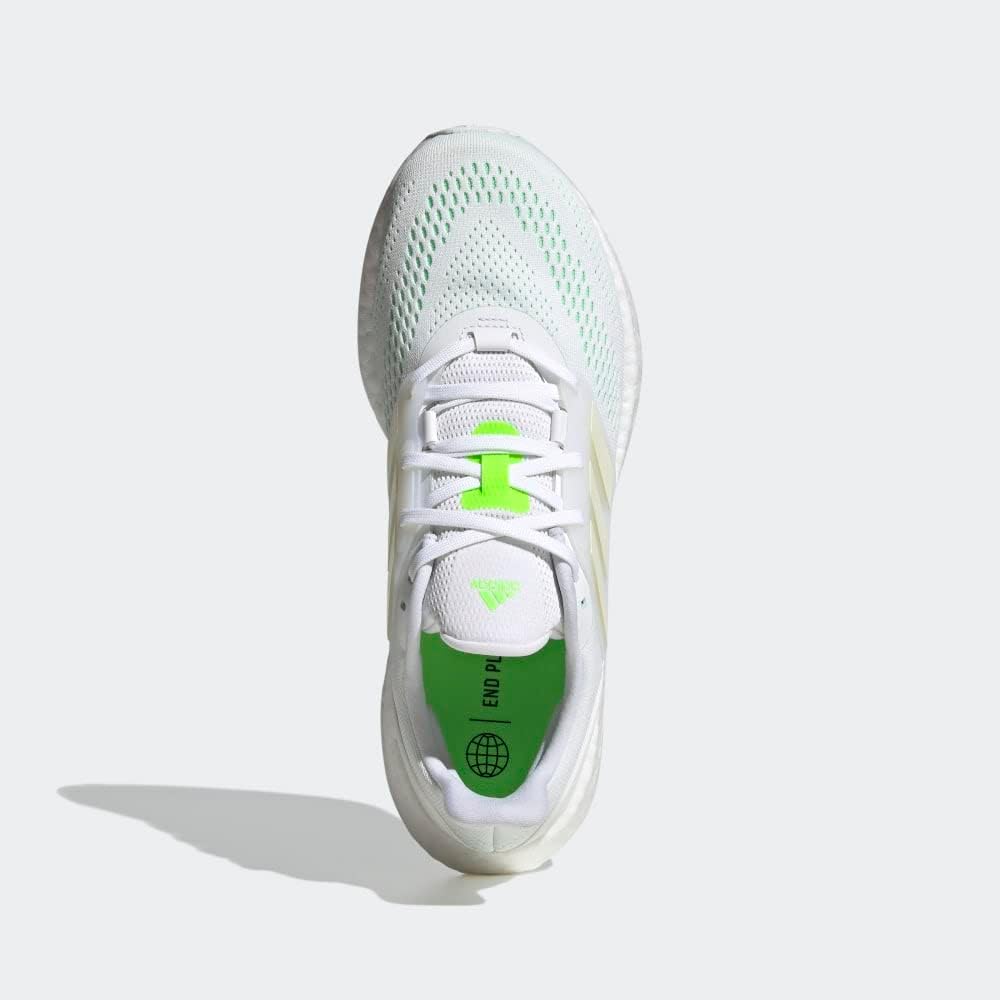 Мужские кроссовки для бега Adidas Pureboost 22, белый/зеленый — фото 4