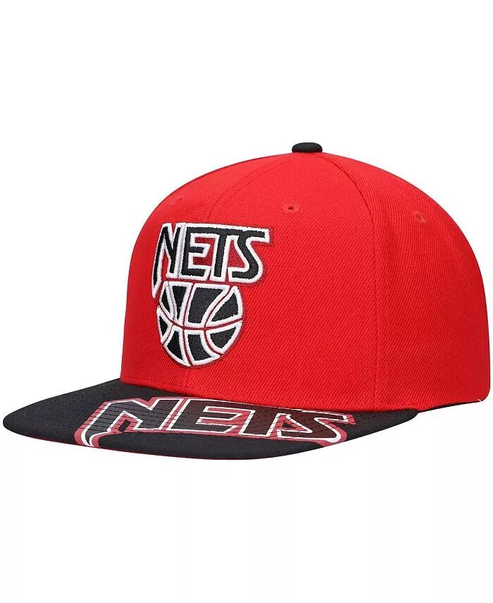 

Мужская бейсболка x Lids Red, Black New Jersey Nets Hardwood Classics Reload 3.0 Snapback Mitchell & Ness