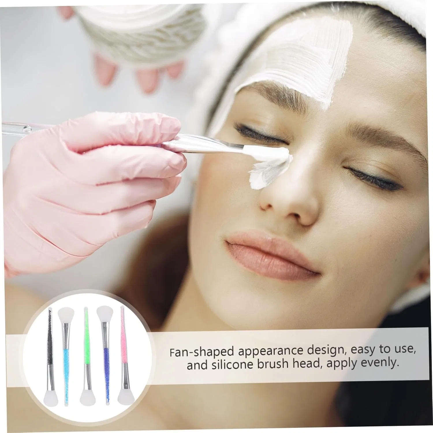 Набор кистей для лица силиконовых Beaupretty 5 шт, ассорти — фото 3