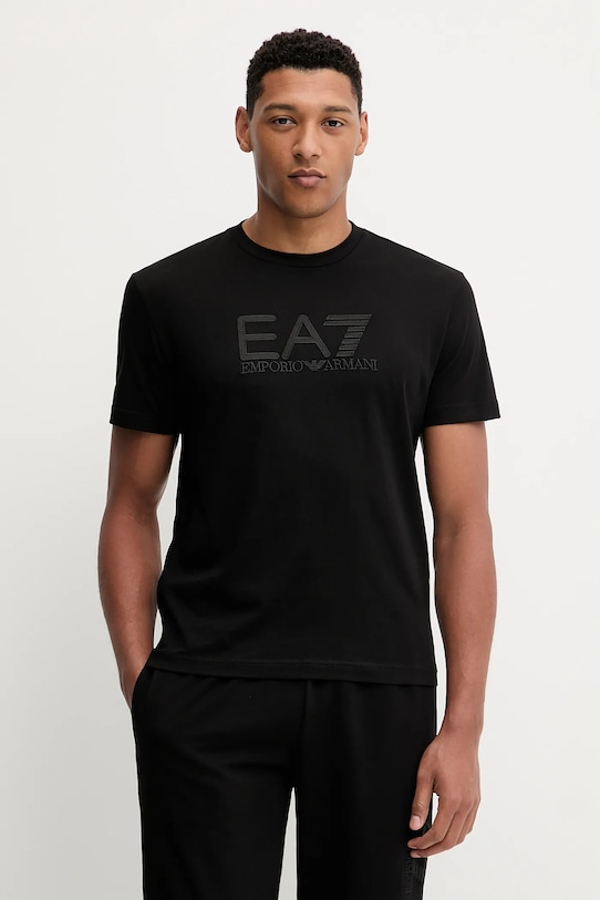 

Хлопковая футболка Ea7 Emporio Armani, черный