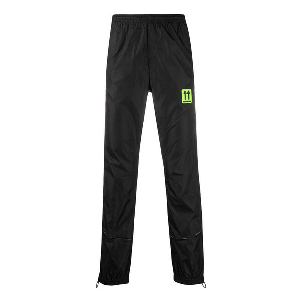 

Брюки men's ss22 solid color label elastic waistband sports pants/trousers/joggers version black Off-White, черный