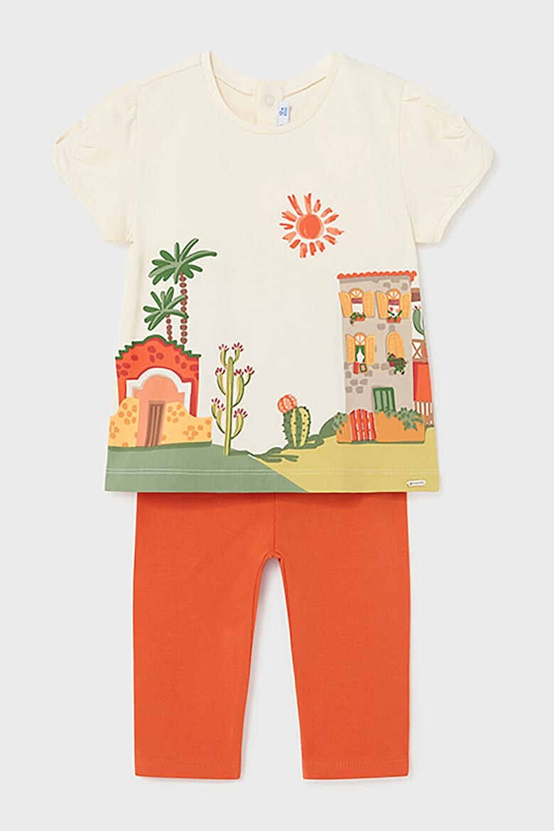 

Футболка и леггинсы с фигурным принтом Mayoral, зеленый