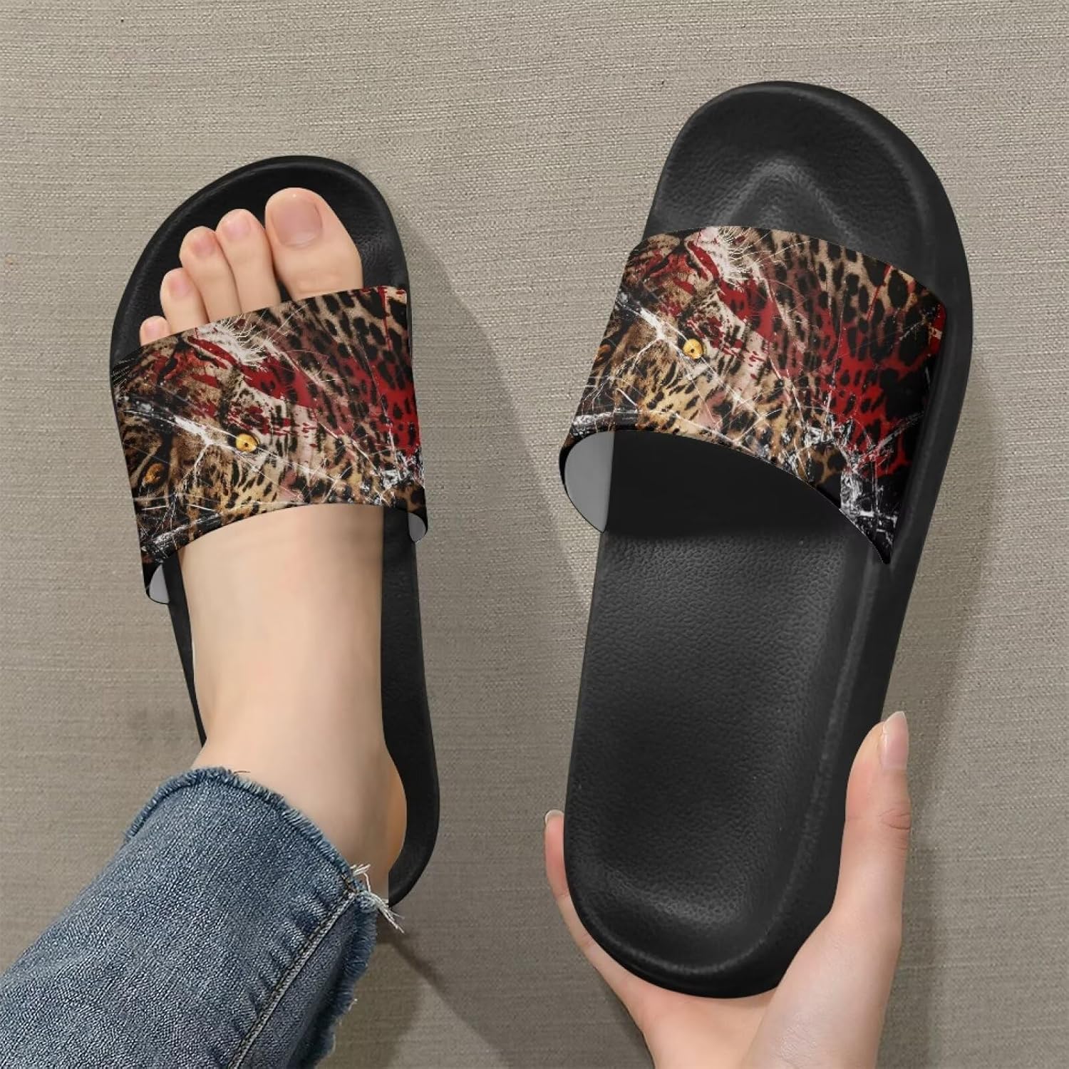 Тапочеки Jrysaedy House Slides, Leopard — фото 3