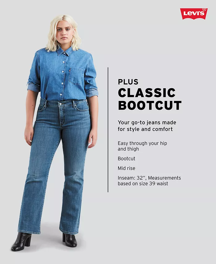 Модные джинсы с расклешенными штанинами 415 Classic Bootcut для полных женщин Levi's, синий — фото 4