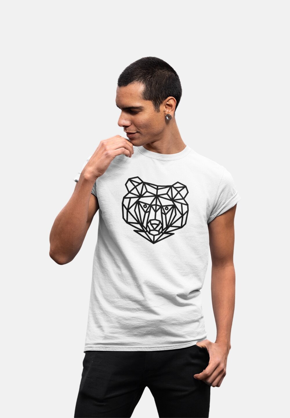 

Футболка с принтом BEAR LINEART BY REVERVE FASHION Reverve Fashion, белый