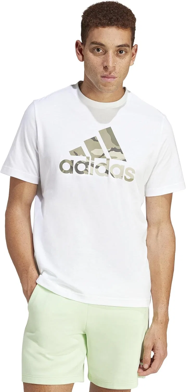 Футболка с принтом adidas Camo Badge of Sport, белый