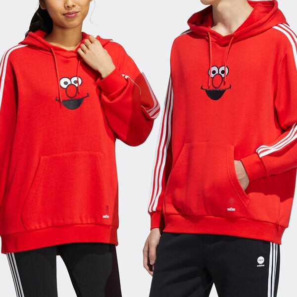 Толстовка adidas neo x SESAME STREET Crossover Limited U Ss Hdy Elmo Casual Sports Stripe Red, красный — фото 2