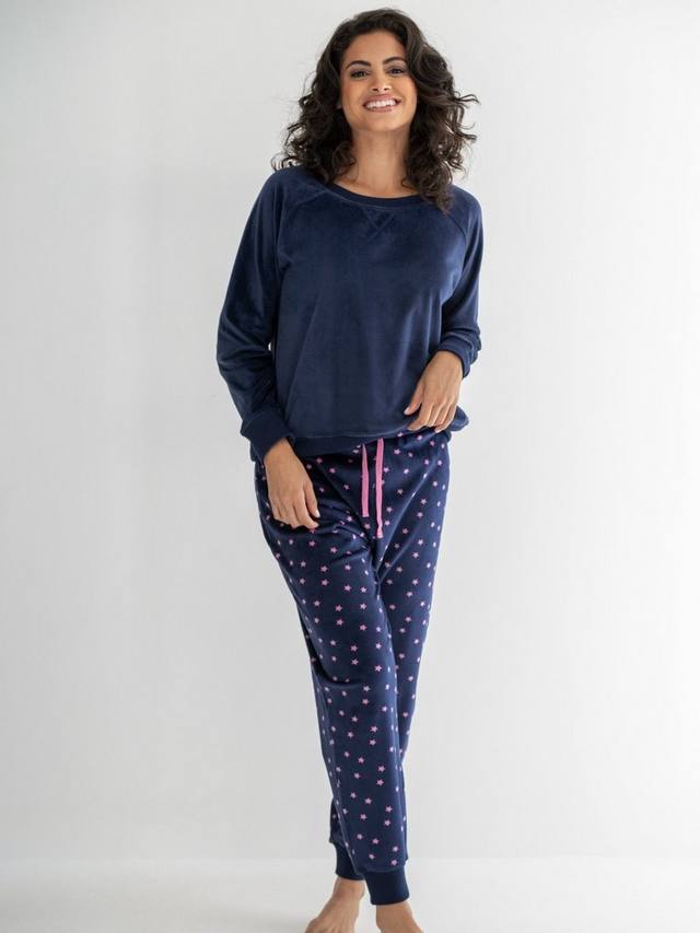 

Уютный комплект пижамы из флиса с толстовкой и джоггерами Pour Moi, Navy/Pink