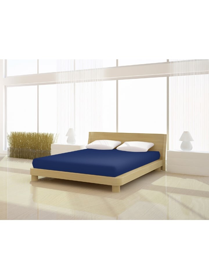 

Простыня на подгонке MrSandman Full Elastan de luxe 140 160 x 200 220 cm, темно-синий
