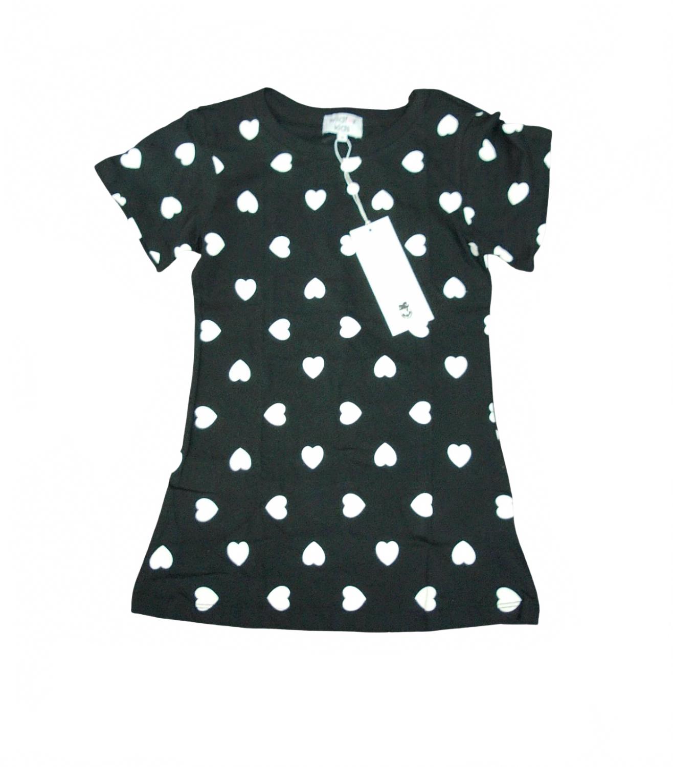 

Футболка с принтом белых сердец для девочек, черного цвета Wildfox, черный