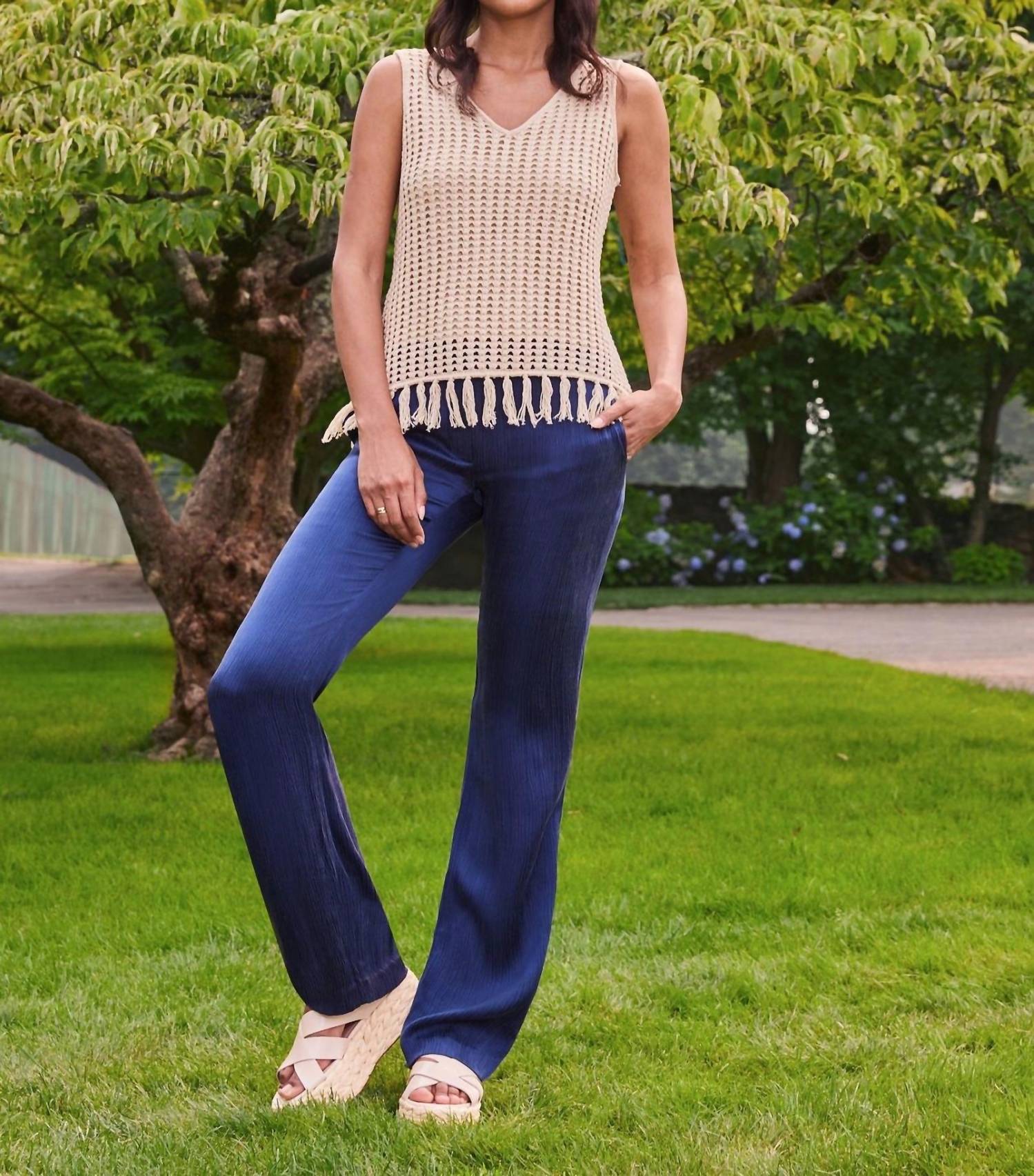

Майка с бахромой из рафии Ecru, цвет raffia